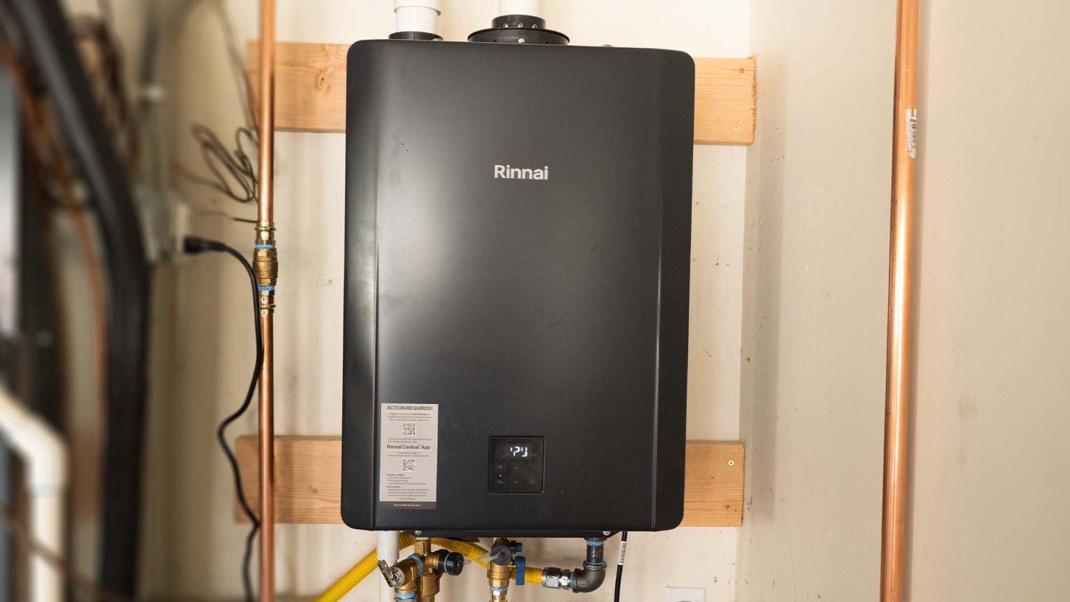 Installed tankless water heater